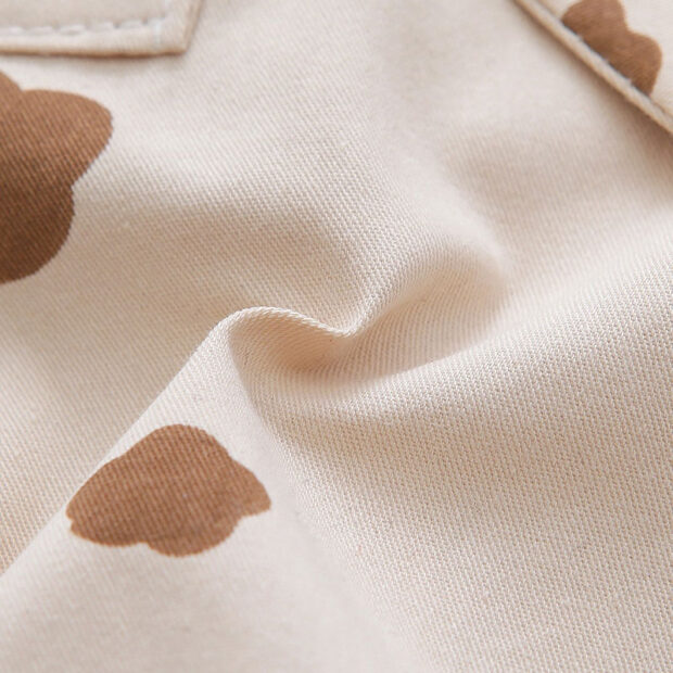 Piggy Embroidery Overalls & Plain Color Polo Shirt Short Sleeve Outfit - Image 6