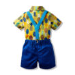 Baby Pineapple Print Shirt & Suspenders Outfit