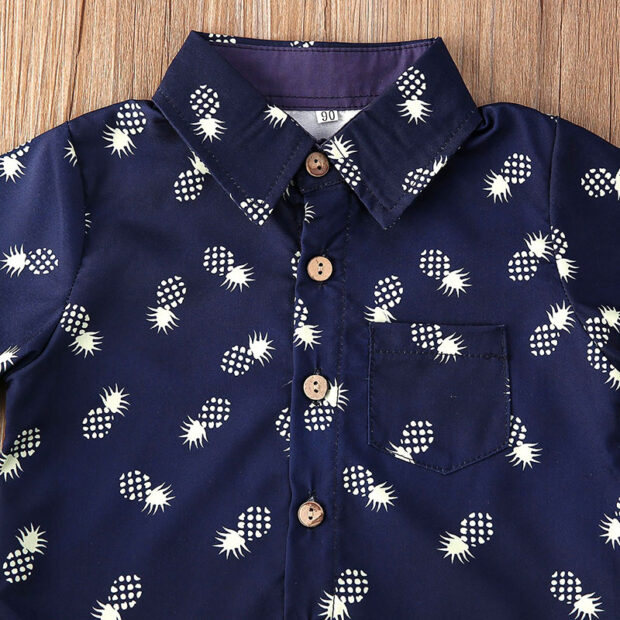 Pineapple Variable Button Shirt & Shorts Short Sleeve - Image 3