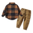 Baby Plaid Pattern Shirt & Pants Set