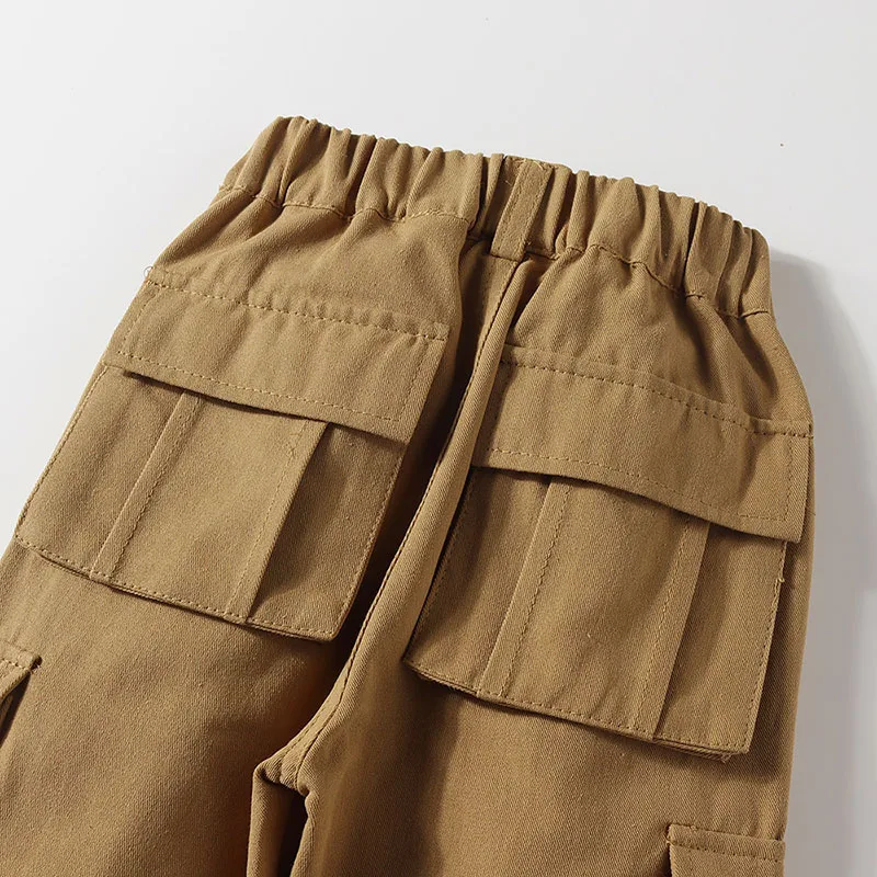 Baby Boy Plaid Pattern Button Up Shirt & Cargo Pants 2 pcs Set - Image 6