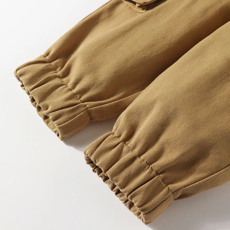 Baby Boy Plaid Pattern Button Up Shirt & Cargo Pants 2 pcs Set - Image 8