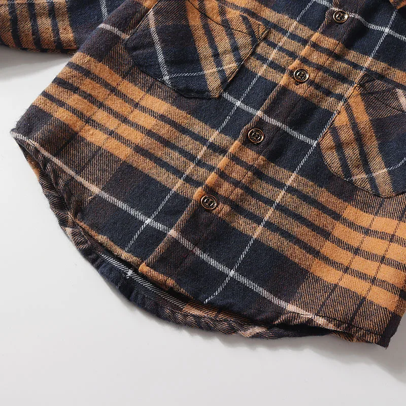 Baby Boy Plaid Pattern Button Up Shirt & Cargo Pants 2 pcs Set - Image 5