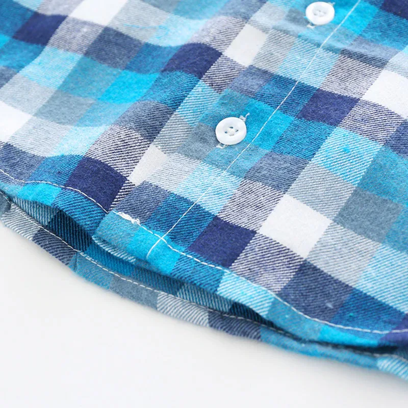 Baby Boy Plaid Pattern Button Up Shirt & Jeans Long Sleeve 2 pcs Set - Image 5