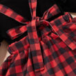 Baby Plaid Pattern Suspender Skirt Outfit