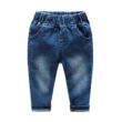 Baby Plaid Polo Onesie & Denim Jeans Set