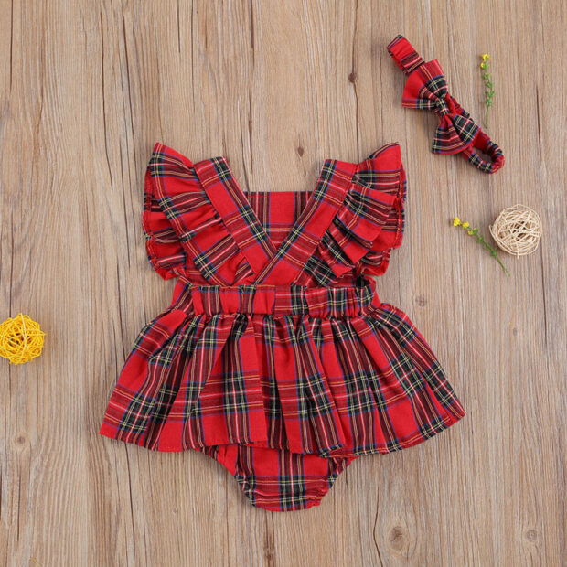 Baby Plaid Pattern Sleeveless Dress
