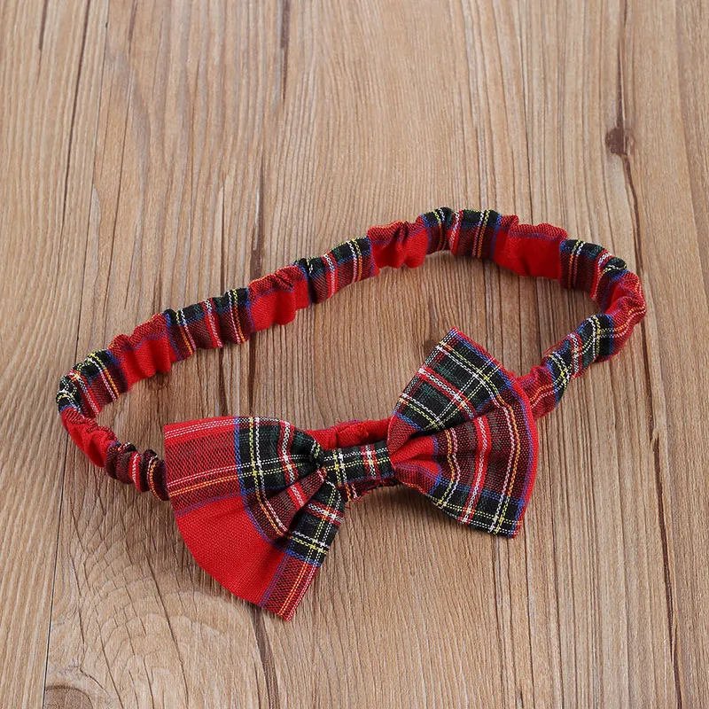 Plaid Pattern Sleeveless Dress with Diaper Cover & Ribbon Headband for Girls - Image 5