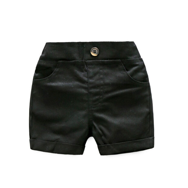 Black & White Plaid Collar Shirt Shorts Pants - Image 8