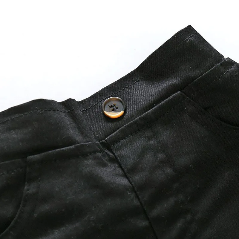 Black & White Plaid Collar Shirt Shorts Pants - Image 10