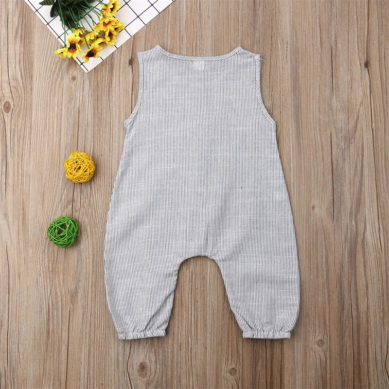 Plain Button Up Pajamas Romper Sleeveless - Image 2