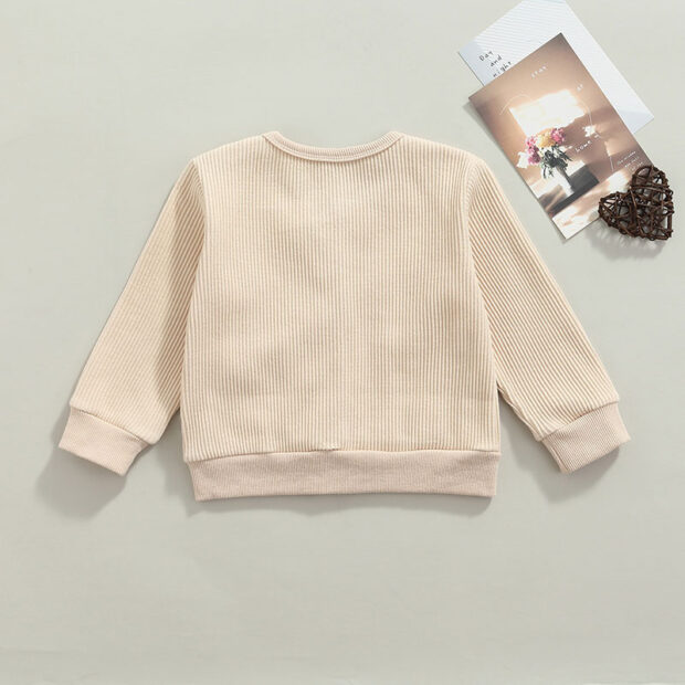 Plain Cardigan Ribbed Pattern Button Up with Pockets Long Sleeve - Image 2