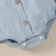 Baby Plain Color Button Down Onesie & Suspender Shorts