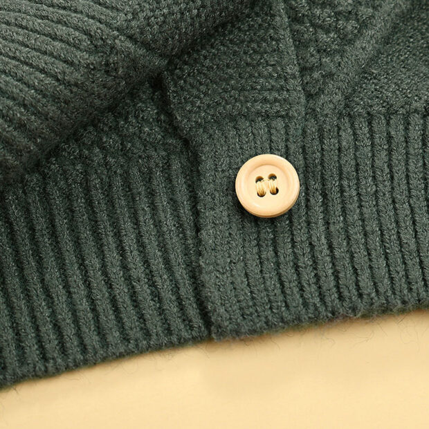 Plain Color Cable Knit Sleeveless Cardigan Vest - Image 4