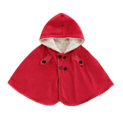 Baby Fleece Hooded Cloak Plain Color