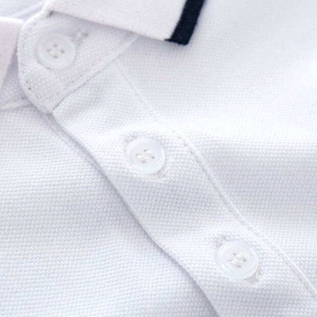 Plain Color Polo Onesie Folded Collar Short Sleeve - Image 4