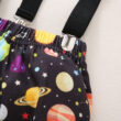 Baby One Year Old Onesie & Planetary Print Suspender Shorts