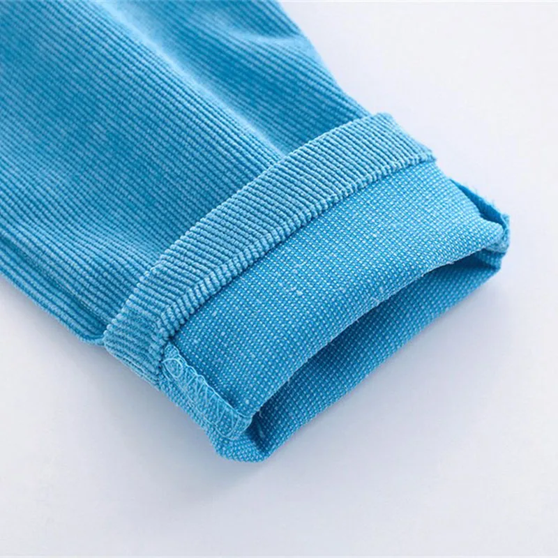 Baby Boy's Polka Dot Collar Shirt Bodysuit Long Sleeve Animal Puppy Pattern and Corduroy Ribbon Pants - Image 13