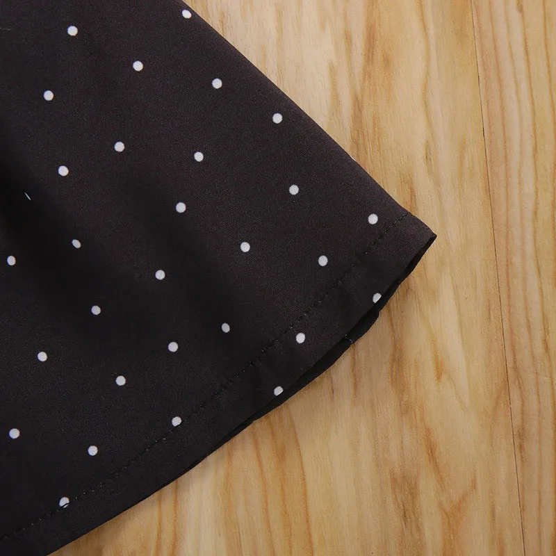 Baby Girl Polka Dot Crop Top & Ripped Denim Jean Shorts & Ribbon Headband 3 pcs - Image 4