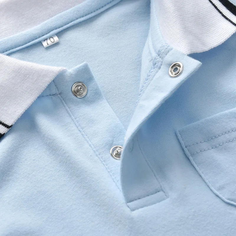 Baby Boy Solid Polo Collar Romper Short Sleeve - Image 4