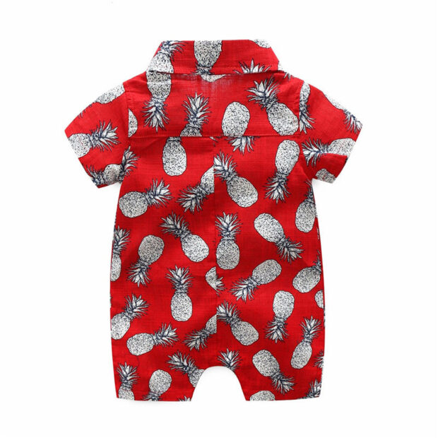 Baby Floral Hawaii Beach One Piece Short Sleeve Romper for Boys & Girls - Image 2