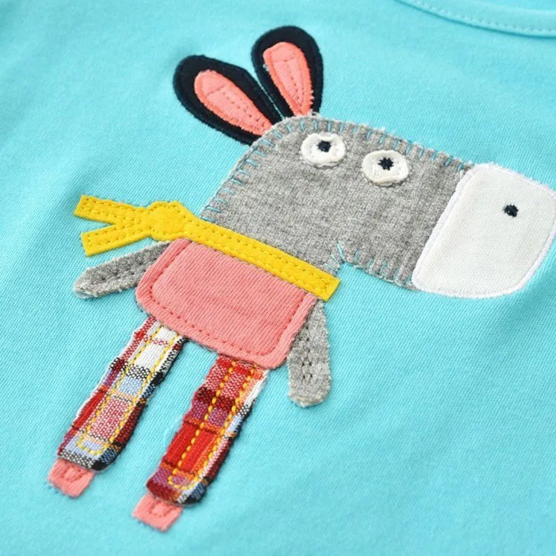 Baby Boy's & Girl's Pony Sweatshirt Top Long Sleeve Cartoon Embroidery and Sweatpants Graphic Print - Image 2