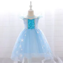 Princess Fairy Tale Snowflake Gown with Sequins Sleeveless
