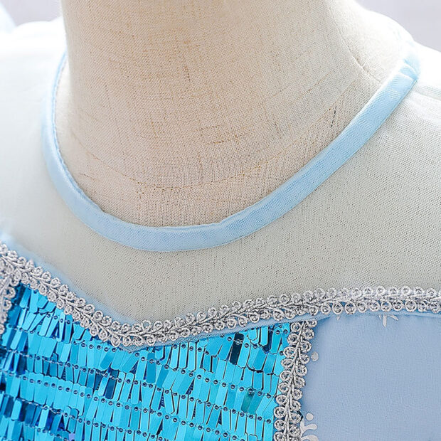 Princess Fairy Tale Snowflake Gown with Sequins Sleeveless - Image 3