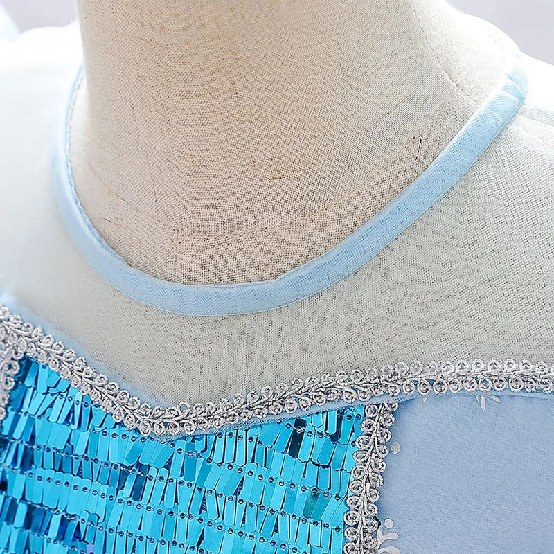 Princess Fairy Tale Snowflake Gown with Sequins Sleeveless - Image 3