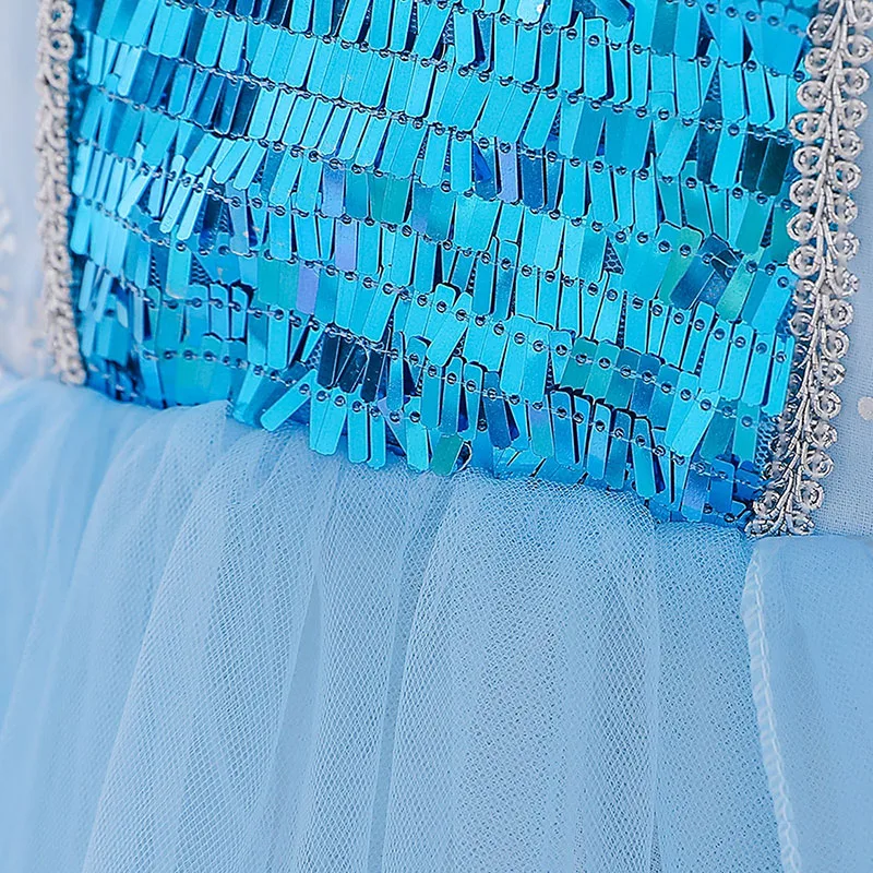 Princess Fairy Tale Snowflake Gown with Sequins Sleeveless - Image 4