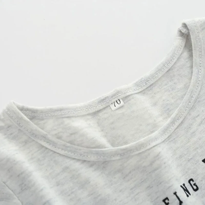 Baby Happy Quote Onesie Bodysuit, Elastic Suspenders Pants for Boys & Girls - Image 4