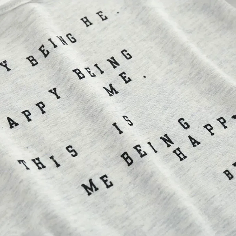 Baby Happy Quote Onesie Bodysuit, Elastic Suspenders Pants for Boys & Girls - Image 5