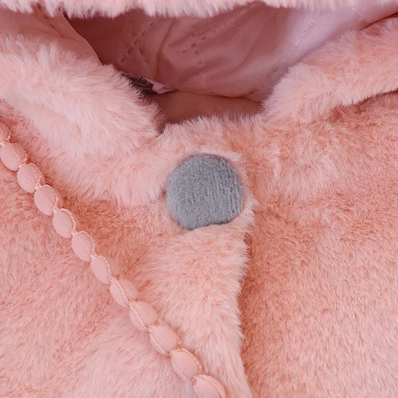 Rabbit Design Fleece Hoodie Jacket Long Sleeve with Purse - Image 5
