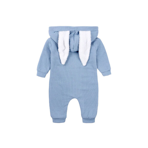 Rabbit Ear Fleece Hoodie Jumpsuit Zip  Up Outerwear Long Sleeve - Image 2