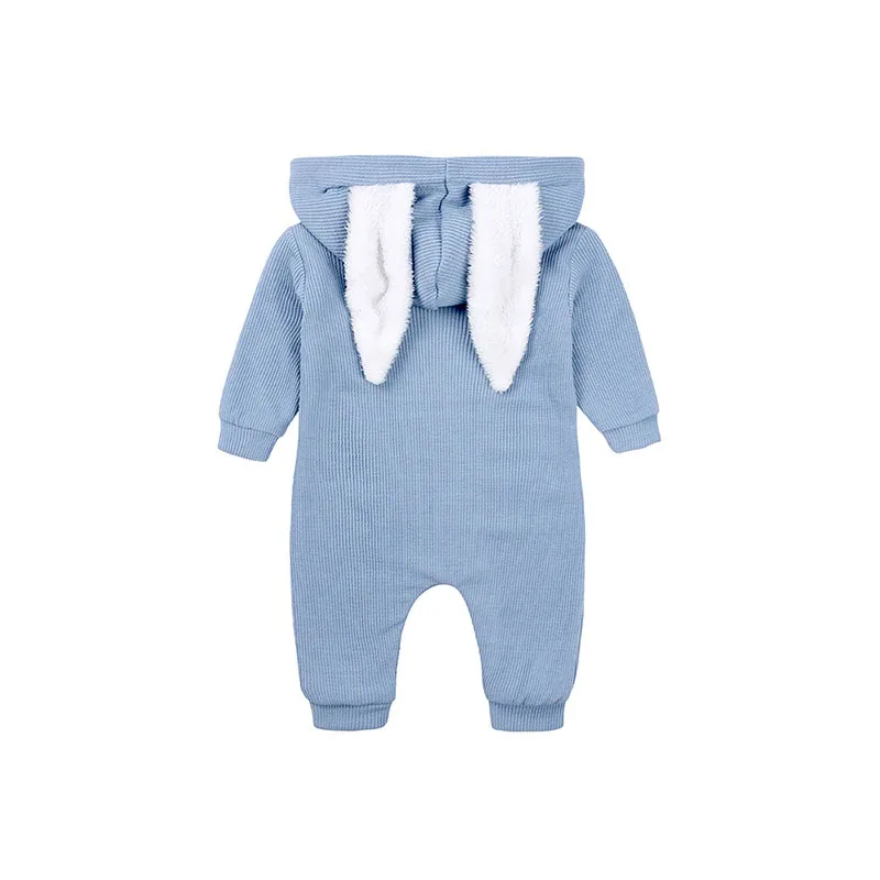 Rabbit Ear Fleece Hoodie Jumpsuit Zip  Up Outerwear Long Sleeve - Image 2