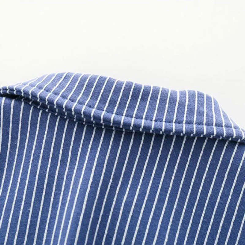 Long Sleeves Rainbow Button Striped Jumpsuit Bow Tie - Image 4