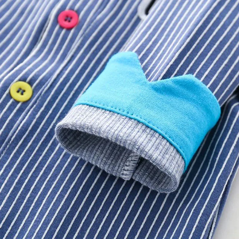 Long Sleeves Rainbow Button Striped Jumpsuit Bow Tie - Image 7