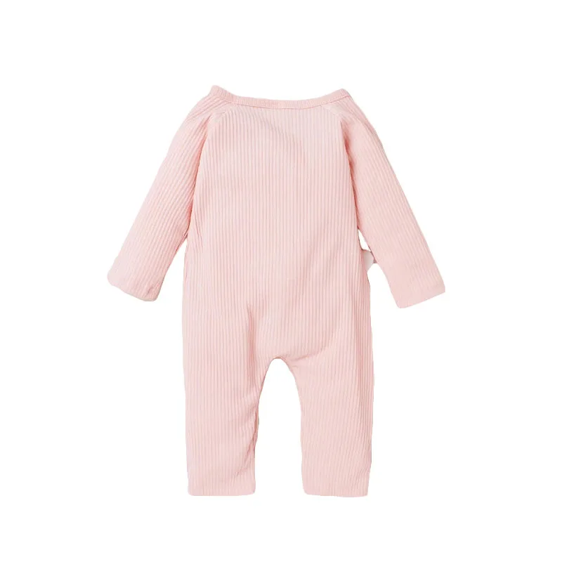 Rainbow Print Jumpsuit Ribbed Pattern Button Up Long Sleeve - Image 2