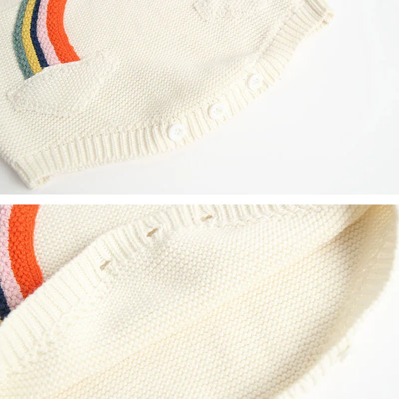 Sleeveless Sweater Knit Top Rainbow Tank Bodysuit - Image 4