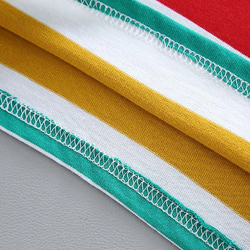 Baby Rainbow Print Overalls & Stripe T-Shirt