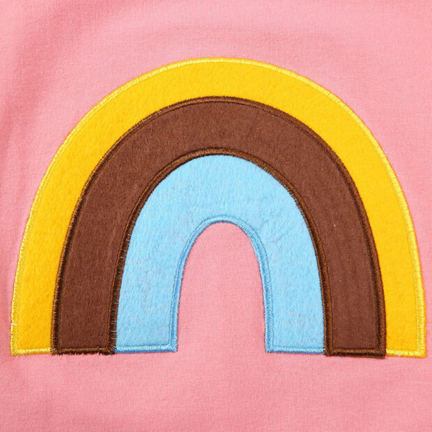 Rainbow Pattern Shirt & Elastic Shorts with Drawstring Short Sleeve - Image 4