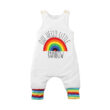 Baby Rainbow Letter Print Suspenders Pants