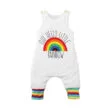 Baby Rainbow Letter Print Suspenders Pants