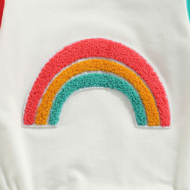 Long Sleeve Rainbow Pattern Winter Onesie - Image 2