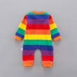 Baby Rainbow Pattern Zipper Romper