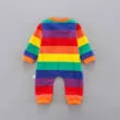 Baby Rainbow Pattern Zipper Romper