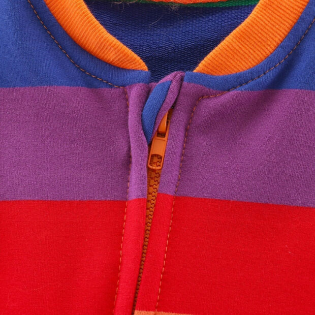 Rainbow Pattern Zipper Romper Long Sleeve - Image 3
