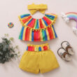 Baby Rainbow Pattern Top & Shorts Outfit
