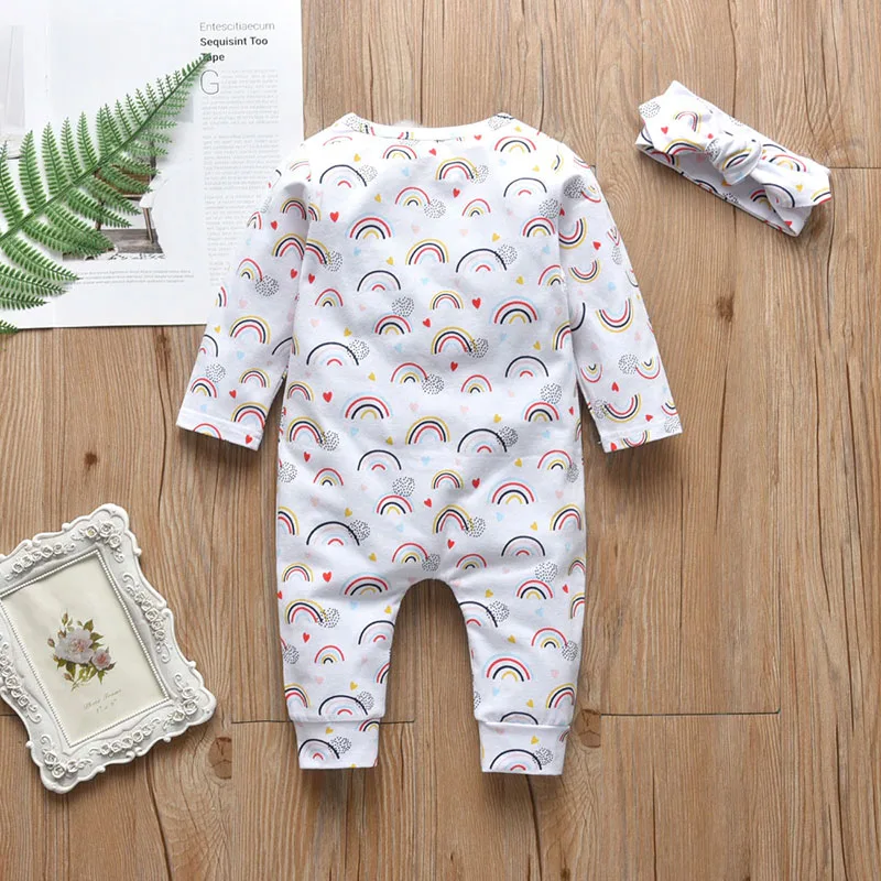 All-Over Rainbow Print Jumpsuit & Headband Long Sleeve - Image 2