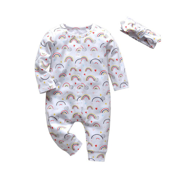 Baby Rainbow Print Jumpsuit Sleepwear